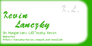 kevin lanczky business card